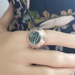 Vintage Abalone Sterling Silver Ring